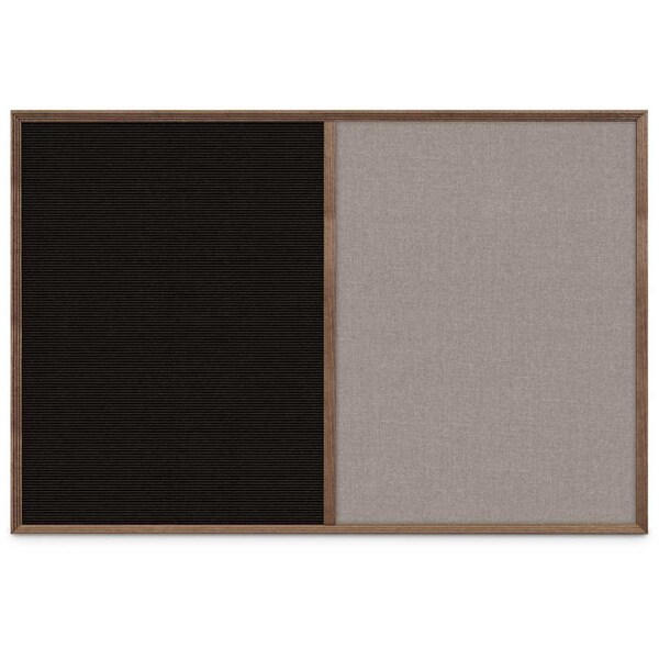 United Visual Products Slim Style Indoor Enclosed Corkboard, 24 UV502SC-BLACK-RUBBER - main